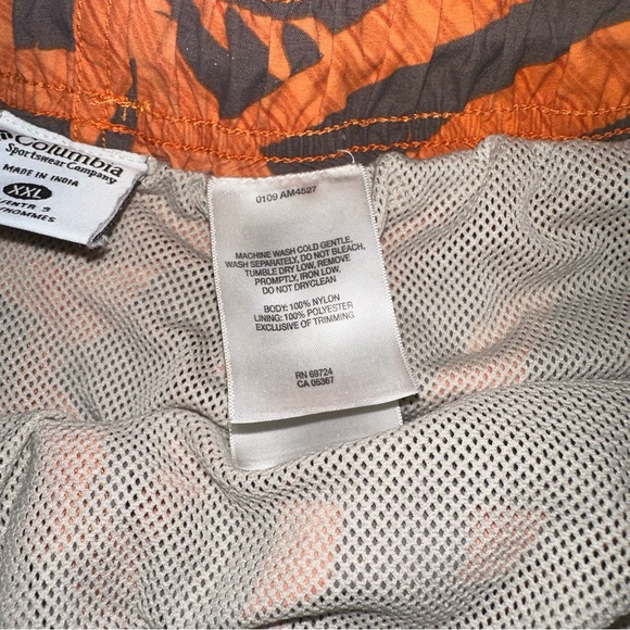 Mens XXL Columbia Water Short orange grey Tropical print - Picture 12 of 16